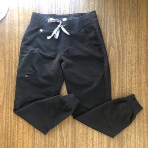 Figs Women Black Zamora Jogger Drawstring Waist Scrub Pant X-Small Petite
